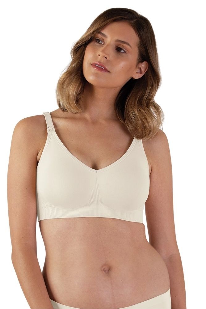 Bravado Designs Body Silk Seamless Nursing Bra with Sustainable Fabrics - Antique White - XL-FC