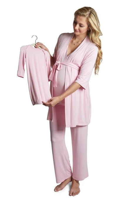 Analise 5-Piece Mom and Baby Maternity and Nursing PJ Set - Blush - XS