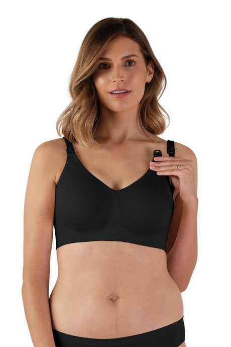 Bravado Designs Body Silk Seamless Nursing Bra with Sustainable Fabrics - Black - XL