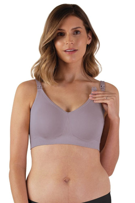 Bravado Designs Body Silk Seamless Nursing Bra with Sustainable Fabrics - Grey Orchid - L-FC