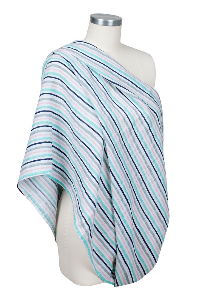 Bebe Au Lait Classic Muslin Nursing Scarves - Candy Stripes - One Size