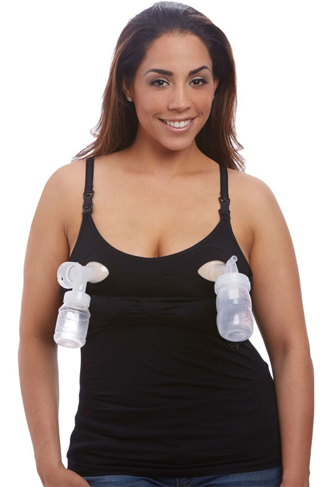 Nourish by Belibea Nursing Handsfree Pumping Seamless Cami Black L