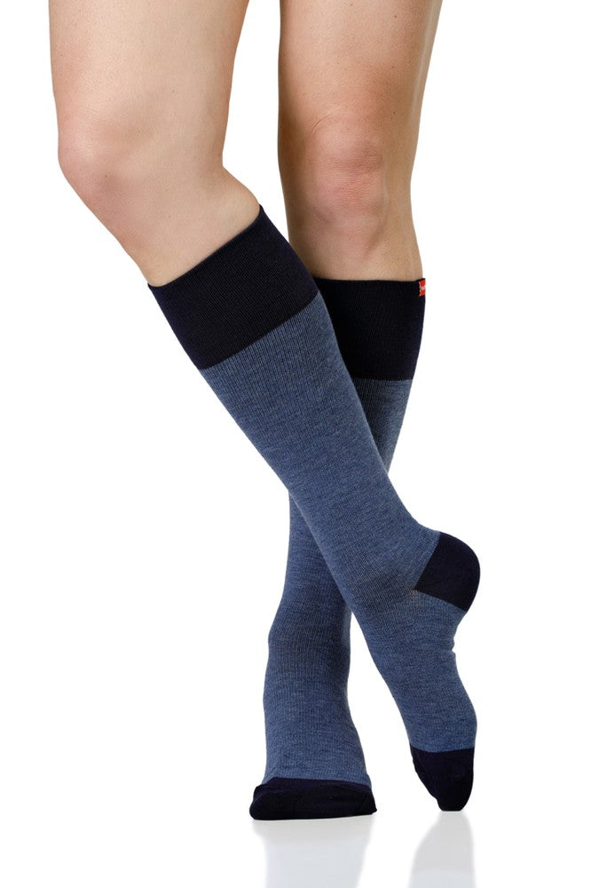 Vim & Vigr 15-20 mmHg Compression Socks - Cotton - Heathered Colllection: Navy - M/L